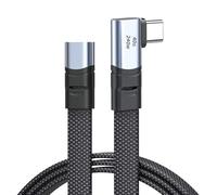 HAISENG 90 Degree USB C Cable Type C To Type C Cable Fast Charging 240W Type C Port Right Angled USB C Data Cable