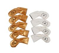 HAISENG 9Pcs Golfs Head Cover Thick Synthetic PU Leathers Golfs Iron Head Cover With Big Number For Long Neck Club Club Set