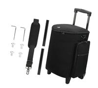 HAISENG Carrying Case for Speakers Rolling Speakers Storage Bag with Wheel Shoulder Strap & Retractable Handle Case