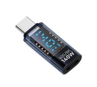 HAISENG Clear USB Male to Female Adapter with Digital Display 140W Power Supply 40Gbps Data Transfer Converter