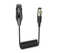 HAISENG Coiled Small 3Pin To Standard 3Pin Adapter Cable Male Female Connection For Mixer And Amplifiers Stretchable