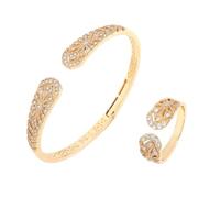 HAISENG Diamonds Embellished Rings And Set Statement Jewelry Set Suitable For Weddings Parties And Various Occasion