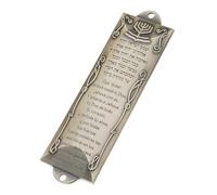 HAISENG Easy Installation Spanish Themed Metal Mezuzah Case For Luxurious Front Door Decorative Ornament Judaic Blessing Gift Front Door Plaques