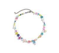 HAISENG Floral Bead Choker Necklace Sparkling Beaded Fashion Accessory Flower Beads Collar For Girl Teens Flower Bead Collar