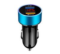 HAISENG Full Protocols Car Charging Adapter With Display Screen 2.4A Aluminum Metal Digital Display USB Car Charging