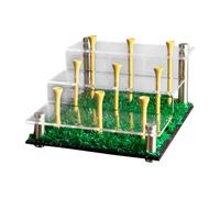 HAISENG Golfs Ball Staircase Organizers Clear Acrylic Storage With Grass Pad For Secure Presentation In Office Or Golfs Club Golf Ball Display With Realistic Grass Base