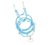HAISENG Halloween Multilayer Beaded with Pumpkin Specters Charm Colorful Rice Beads Adjustable Stackable Jewelry for Women Girls Wax Rope Bead
