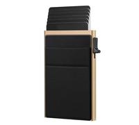 HAISENG Heavy Duty Not Skimming Card Case with Adjustable Slots 8 Capacity Aluminum Organizers for Business Travel Use Side Slide Mechanism Card Protector