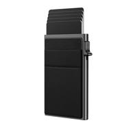 HAISENG Heavy Duty Not Skimming Card Case with Adjustable Slots 8 Capacity Aluminum Organizers for Business Travel Use Side Slide Mechanism Card Protector