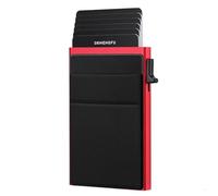 HAISENG Heavy Duty Not Skimming Card Case with Adjustable Slots 8 Capacity Aluminum Organizers for Business Travel Use Side Slide Mechanism Card Protector