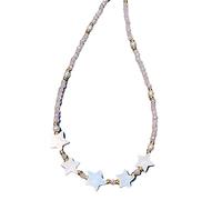 HAISENG Little Beaded Choker Necklace Playful And Fashionable Colorful Little Star Acrylic Flowers Beaded