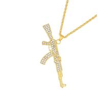 HAISENG Luxurious Machine Necklace Full Diamonds White Gold Alloy Jewelry Hiphop Blings Accessory For Parties And Event Full Machine Necklace