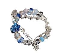 HAISENG Stylish Blue Star Beaded Crafted From Alloy Glass Unique Wristband Adornment For A Comfortable Fit Stylish Wrist Accessory