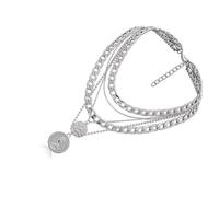 HAISENG Trendy Multiple Layer Coin Necklace Comfortable Alloy Jewelry Gift Ideas Portable Designs For Everyday Use Multiple Tiers Necklace