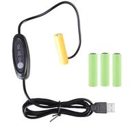 HAISENG USB 5V 2A to 3V 4.5V 6V Power Supply Cable Replace AA LR6 Batteries for Clocks Fan and Remote Controls USB Battery Eliminators