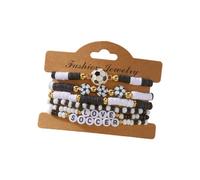 HAISENG Versatile Stretchy Sports Featuring Soccer Softball Beads Multi Layer Bangle Casual Wear Jewelry Gift Fashionable Alloy Resin Handmade