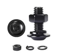HAISHANG 10 pcs M5 x 16mm Flanged Button Head Socket Cap Bolts, Black Oxide 304 Stainless Steel Nuts and Bolts,Allen Screws,Flat & Lock Washers Assortment Sets
