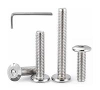 HAISHANG 20 Pcs Flat Head Furniture Screws, M6 x 35 mm Hex Bolts 304 Stainless Steel Fully Threaded Machine Joint Connector Bolts Includes Hex Wrench for Bed & Wood Furniture