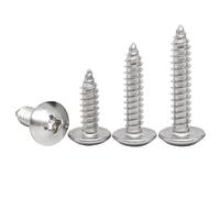 HAISHANG 20pcs Wood Screws M5x50mm Self-tapping Cross Round Head Stainless Steel Silver Nails for Furniture,Woodworking,Machinery