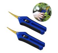 HAISHANG 2Pcs Professional Garden Scissors, Curved Gardening Pruning Secateurs with Titanium Coated Blades, Flower Pruning Shears, Trimming Scissors for Florist Plants Vegetables Fruits Rose