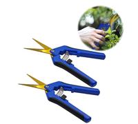HAISHANG 2Pcs Professional Garden Scissors, Straight Tip Gardening Pruning Secateurs with Titanium Coated Blades, Flower Pruning Shears, Trimming Scissors for Florist Plants Vegetables Fruits Rose