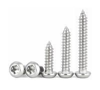 HAISHANG 50 Pcs Stainless Steel Screws M4x10mm, Torx Pan Head Self Tapping Security Anti-theft Round Head Sheet Metal Fasteners Self Drilling Screws