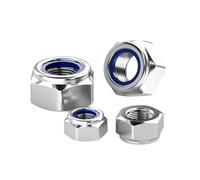HAISHANG M8 Nuts,50 Pcs Stainless Steel Nyloc Self Locking Hex Lock Nut 8mm