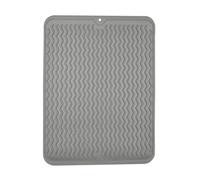 HAISHANG Silicone Dish Drying Mats, Easy Clean Draining Board for Kitchen Counter-top Tabletop Accessories, Heat Resistant and Non-Slip Dish Draining Mat, 15.8 x 12 inch (Grey)