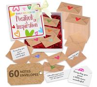 Haishell 125 Pcs Positive Affirmation Cards for Women Mini Encouragement Cards With Envelopes Appreciation Stickers with Yellow Bow Thank You Box Mindfulness Gifts For Employee Coworkers