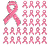 Haishell 36 Pcs Breast Cancer Awareness Pins with Pink Ribbon FAI, STRENGTH, HOPE,Inspirational Brooches for Women, Charity Party Supplies and Public Interest