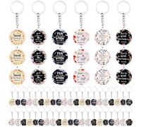 Haishell 60 Pcs Acrylic Christian Keychain Gifts Bulk Floral Bible Verse Keychain Religious Scripture Keyrings Gifts for Women Men Faith Inspirational Prayer Keychain Keyring