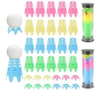 Haisheng 32 Pcs Plastic Golf Tees Multicolor Unbreakable Golf Tees Different Sizes 20 Long + 12 Short Golf Tee Practice Kit Simulator Tees for Indoor Outdoor