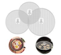 Haisheng 3PCS Oil Splatter Cover Splash Guard Lid Mesh Splatter Guard Stainless Steel Splatter Guard for Pots Frying Pan Diameter in 33cm 29cm 25cm
