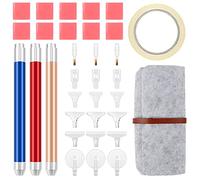 Haisheng Diamond Art Painting Kit with 15 Diamond Pens, Double-Sided Tape, Pen Bag, 3 Rollers (3 Colours)