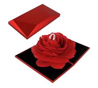 Haisheng Ring Box, 3D Pop Up Rose Ring Box flower box Holder Valentine's Day Ring Box for Wife Husband Girlfriend Boyfriend Gift Ring Box for Engagement Ring Box Wedding Jewelry Gift Box (Red)