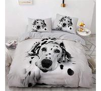 HAISHO King Size Duvet Cover white dalmatian Duvet Cover with Zipper Closure Microfiber Soft Breathable Quilt Cover 94.5x86.7 inch + 2 Matching Pillowcases 19x29 inch, for Adults Teenagers