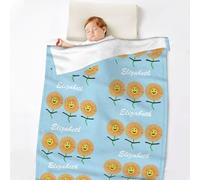Haisimiery Personalised Blanket Throw for Baby Boys Girls Adults Sunflower Pattern, Customised Baby Blanket Throw with Name Text, Chiristmas Birthday for Newborn Toddlers Kids Adults