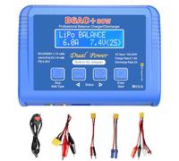 Haisito Lipo Battery Charger 80W 6A - Balance Charger for LiPo, Li-ion, LiFe, NiMH, NiCd,LiHV, Pb| RC Battery Charger with Built-in Adapter| Lipo Balance Charger for Airsoft, RC Cars, Boats, Drones