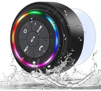 HAISSKY Bluetooth Shower Speakers,Waterproof Bluetooth Speaker with RGB Lights IPX7 Waterproof Wireless Speaker with Suction Cup HD Sound Pairs to Phones,Tablets, for Bathrooms,Outdoor,Party,Beach