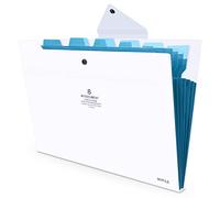 HAISSKY Expanding File Folder, File Organiser A4 Letter Paper Pockets Accordion Document Bag Organizer Wallets Files Folders with Buckle Closure for School Office, 8 Pockets