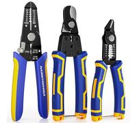 haisstronica Wire Stripper Tools Set for DIY,10-20AWG,3 Pack Manual Wire Stripper & Flush Cutters & Cable Cutters for Wire Stripping, Cutting, Crimping, Cable Skinning