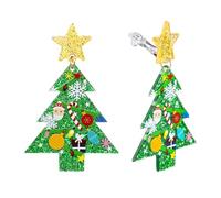 HAISWET Clip on Earrings Christmas Tree Shape Earrings Holiday Earrings for WomenTree Star Earrings Drop Dangle Earring Party Jewelry