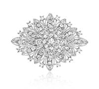 HAISWET Vintage Art Deco Crystal Rhinestone Brooch Pin for Women, M, Metal, no gemstone