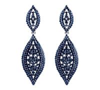 HAISWET Women Large Statement Chandelier Earrings Rhinestone Clear Crystal Party 2 Leaf Dangle Earrings, L, Crystal, No Gemstone