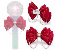 HaisWonsa Kpop Lightstick Bow Decoration - Cute Lightstick Decorations Kpop, Adjustable K Pop Light Stick Ribbon Bow Decor Accessories for K-pop Concert Essentials Ornaments Idol Fans Party, Red