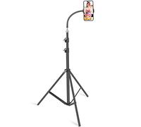 HAITENT Phone Floor Tripod Stand,7.2 Feet Retractable Adjustable Gooseneck Cell Phone Tall Tripod Stand for iPhone 12 Pro Max,iPhone 11 Pro Max,iPhone Xs Max, with Smart Phone Holder Clamp