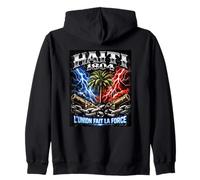 Haiti 1804 L'union Fait La Force Bootleg Hatian Heritage Zip Hoodie