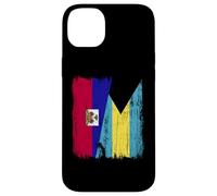 Haiti Bahamas Half Flag Haitian Bahamian Jersey Case for iPhone 14 Plus