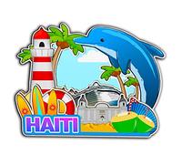 Haiti Caribbean Magnet Fridge Magnet Wooden 3D Landmarks Travel Collectible Souvenirs Decoration Handmade -2132