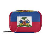 Haiti Flag Haitian National Blue Red aid Bag with Detachable Compartments Portable Daily Pill Organizer